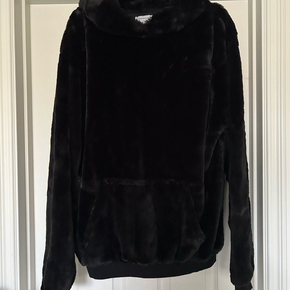 Urban Outfitters Black Faux Fur Pullover